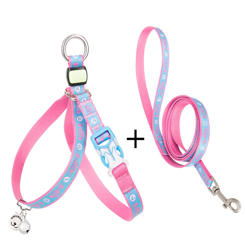 Pet Bell Chest Harness Vest Leash Walking Set