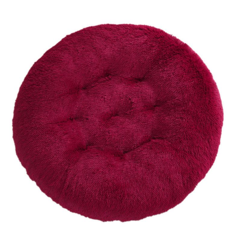 Round Plush Pet Bed Mat Warm Comfortable Sleep Cushion
