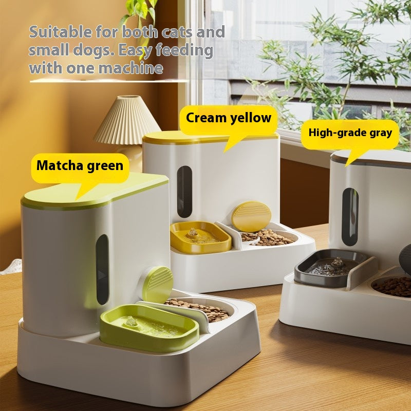 Automatic Pet Feeder And Water Dispenser Double Bowl Integrated System
