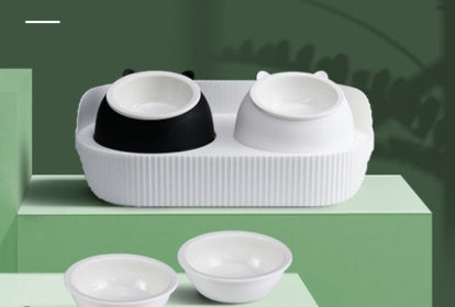 Ceramic Pet Food Bowl With Cervical Spine Support Bow