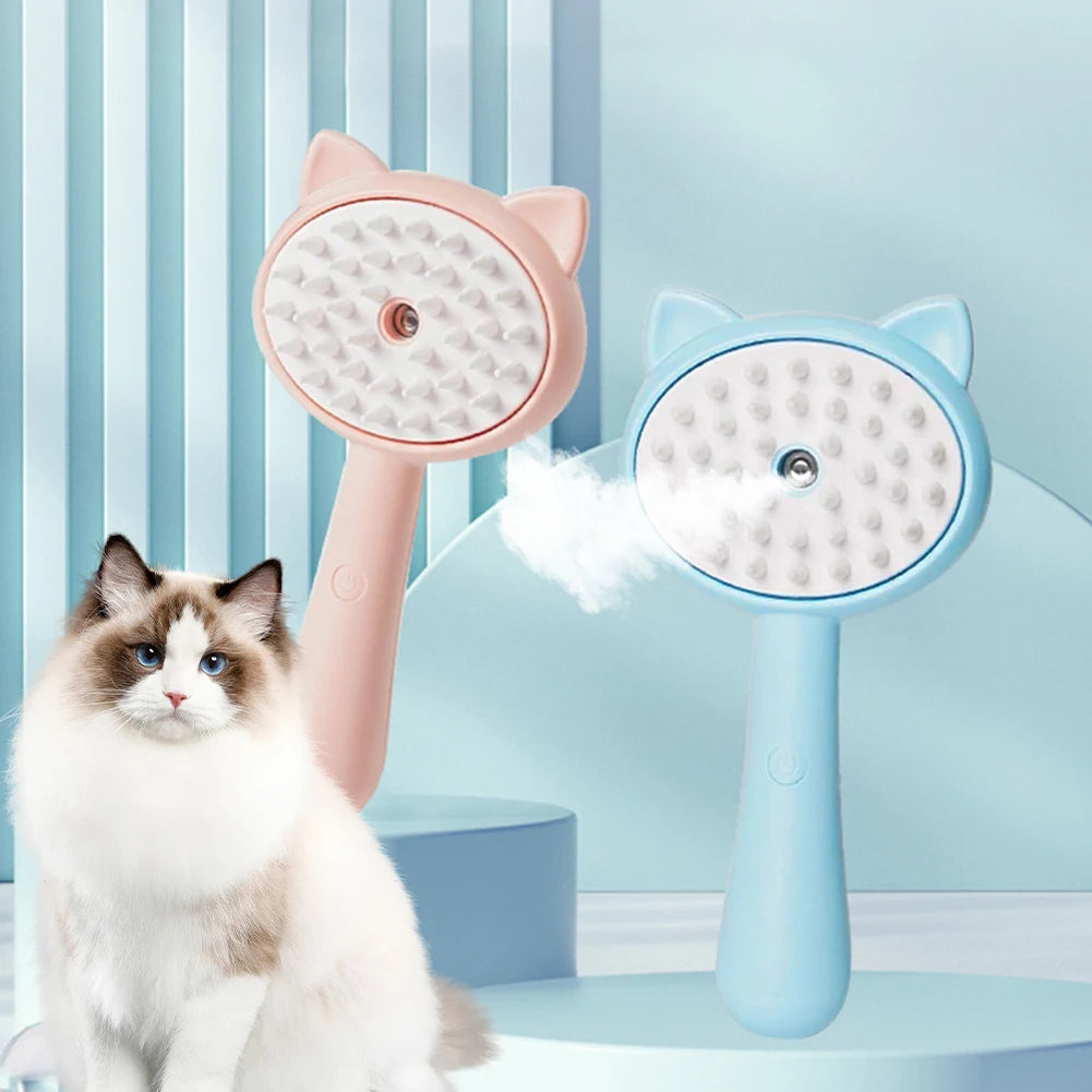 Rechargeable Mist Pet Grooming Self Cleaning Slicker Brush Tool
