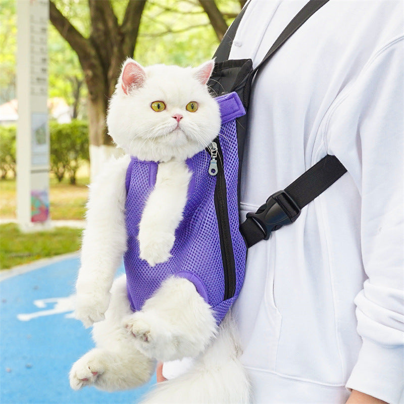 Breathable Portable Pet Backpack Mesh Travel Carrier Bag