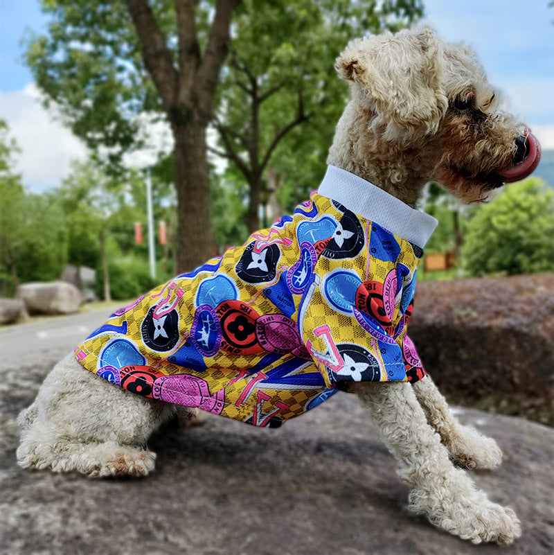 Pet Graffiti Print Letter Hoodie Clothing Suit