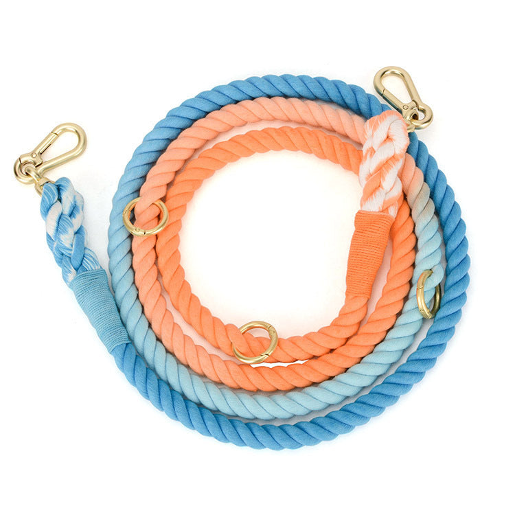 Gradient Rainbow Pet Traction Leash Colorful Walking Tool