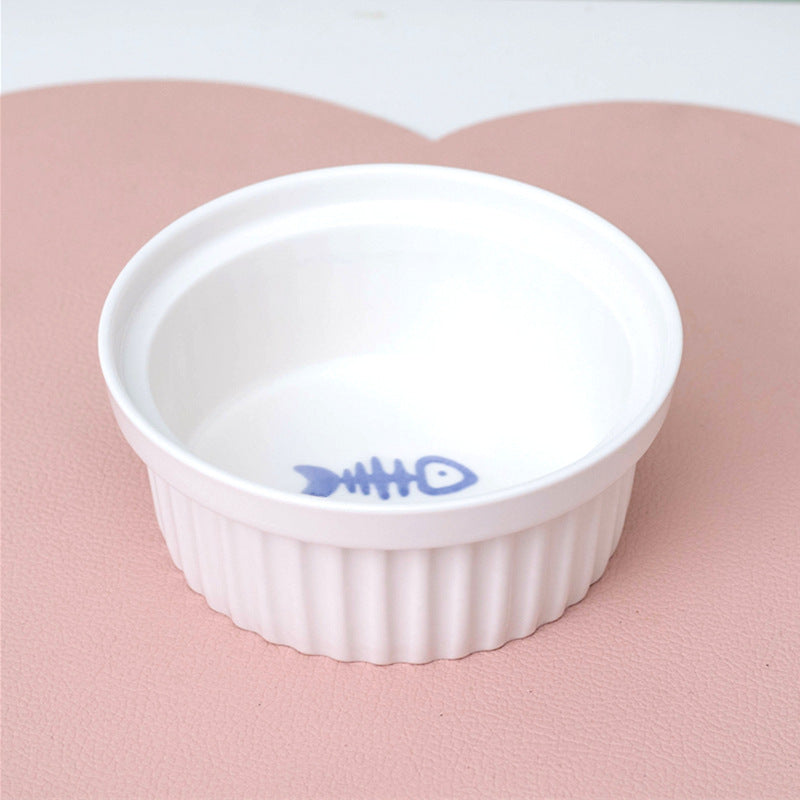 Tall Diagonal Ceramic Double Pet Water And Food Bowl Supplies