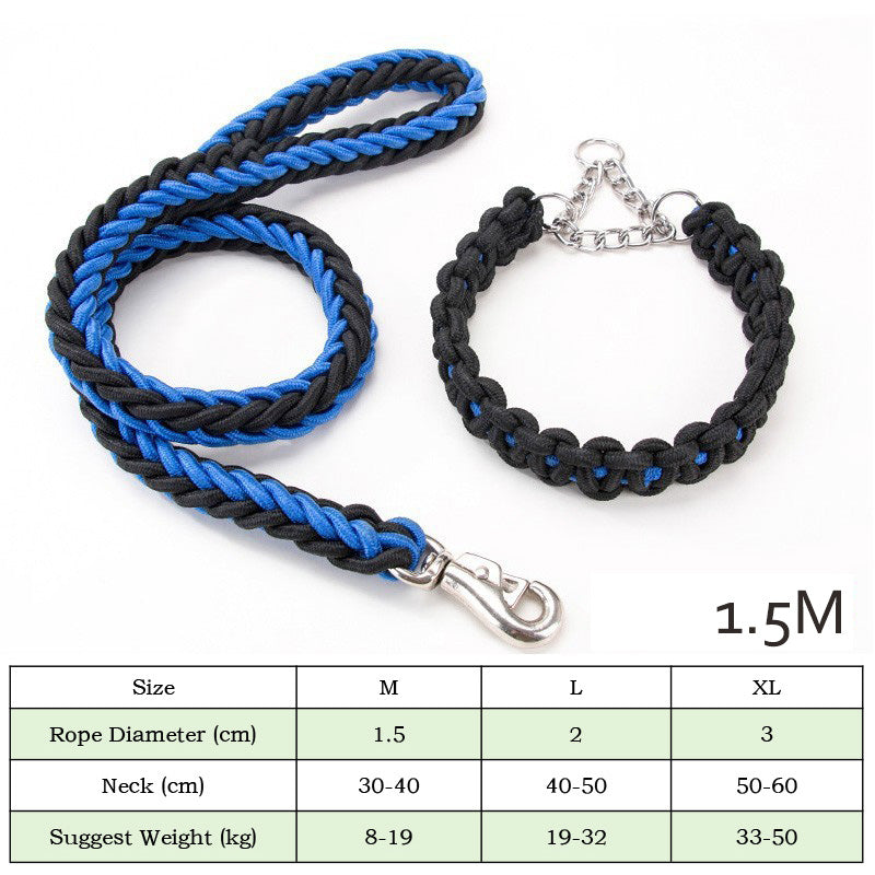 Heavy Duty Nylon Braided Pet Collar And Leash Training Set