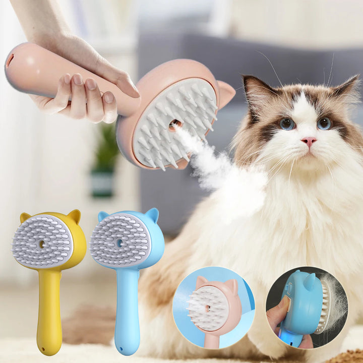 Rechargeable Mist Pet Grooming Self Cleaning Slicker Brush Tool