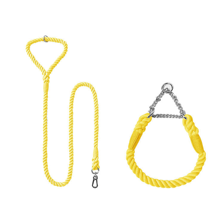 Woven Cotton Pet Collar And Leash Set Walking Tool