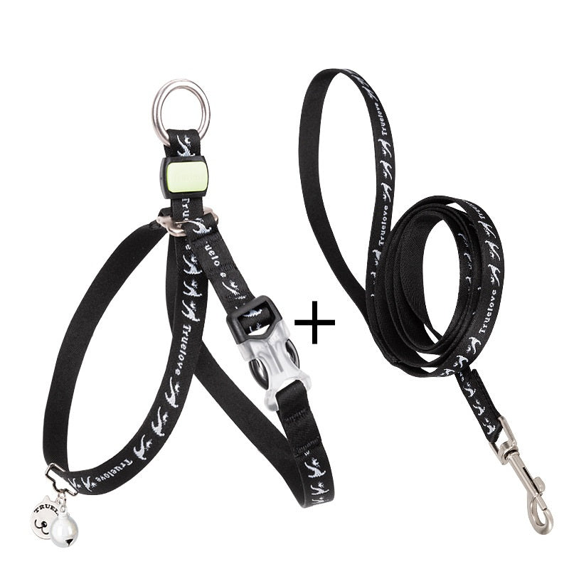 Pet Bell Chest Harness Vest Leash Walking Set