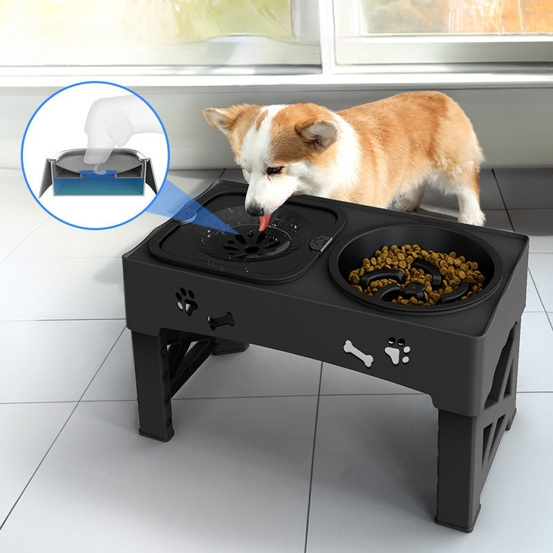 Pet Stainless Steel Double Bowl Feeder Stand Suit