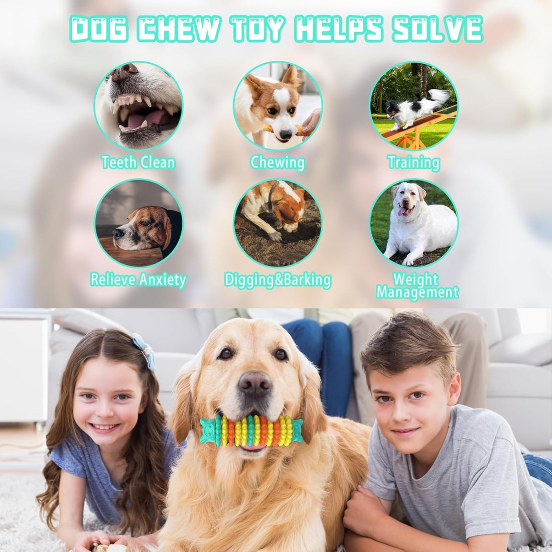 Durable Pet Chew Toy Indestructible Rubber Interactive Outdoor Entertainment