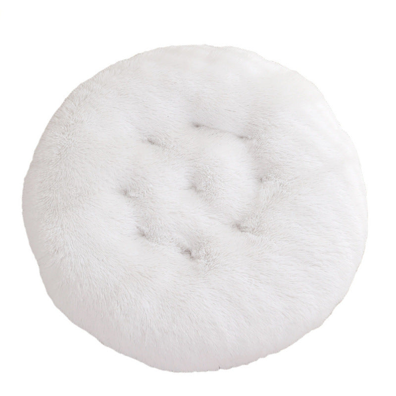Round Plush Pet Bed Mat Warm Comfortable Sleep Cushion