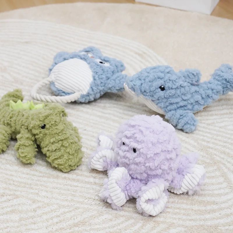 Plush Pet Animal Shape Bite Resistant Squeaky Training Toy