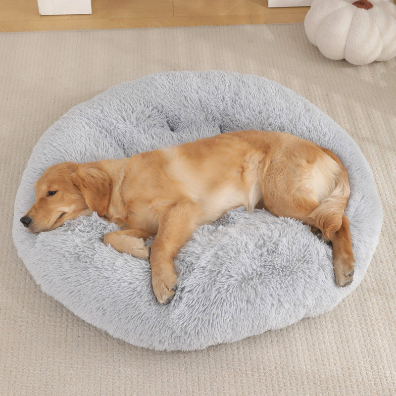 Round Plush Pet Bed Mat Warm Comfortable Sleep Cushion