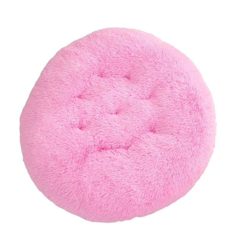 Round Plush Pet Bed Mat Warm Comfortable Sleep Cushion