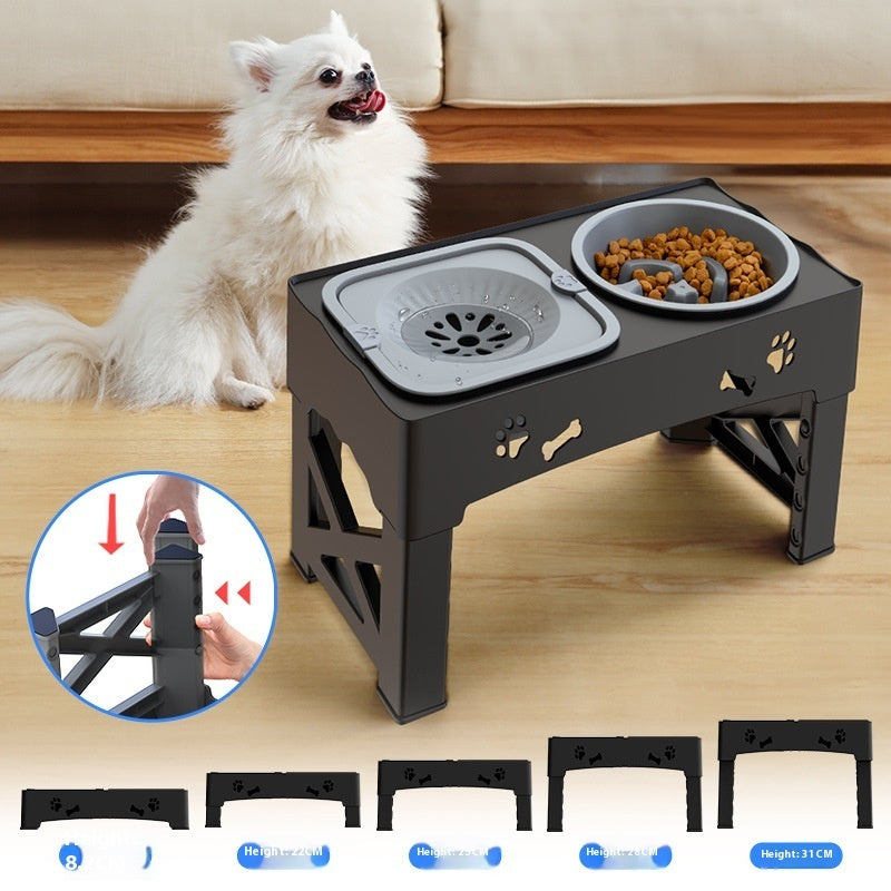 Pet Stainless Steel Double Bowl Feeder Stand Suit