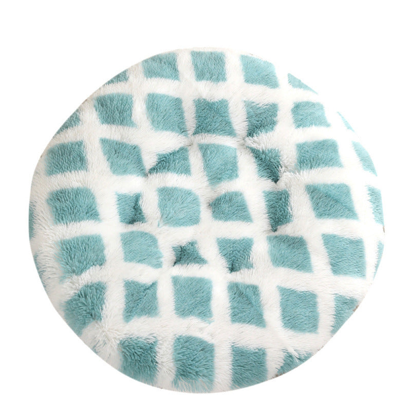 Round Plush Pet Bed Mat Warm Comfortable Sleep Cushion