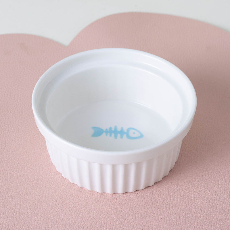 Tall Diagonal Ceramic Double Pet Water And Food Bowl Supplies