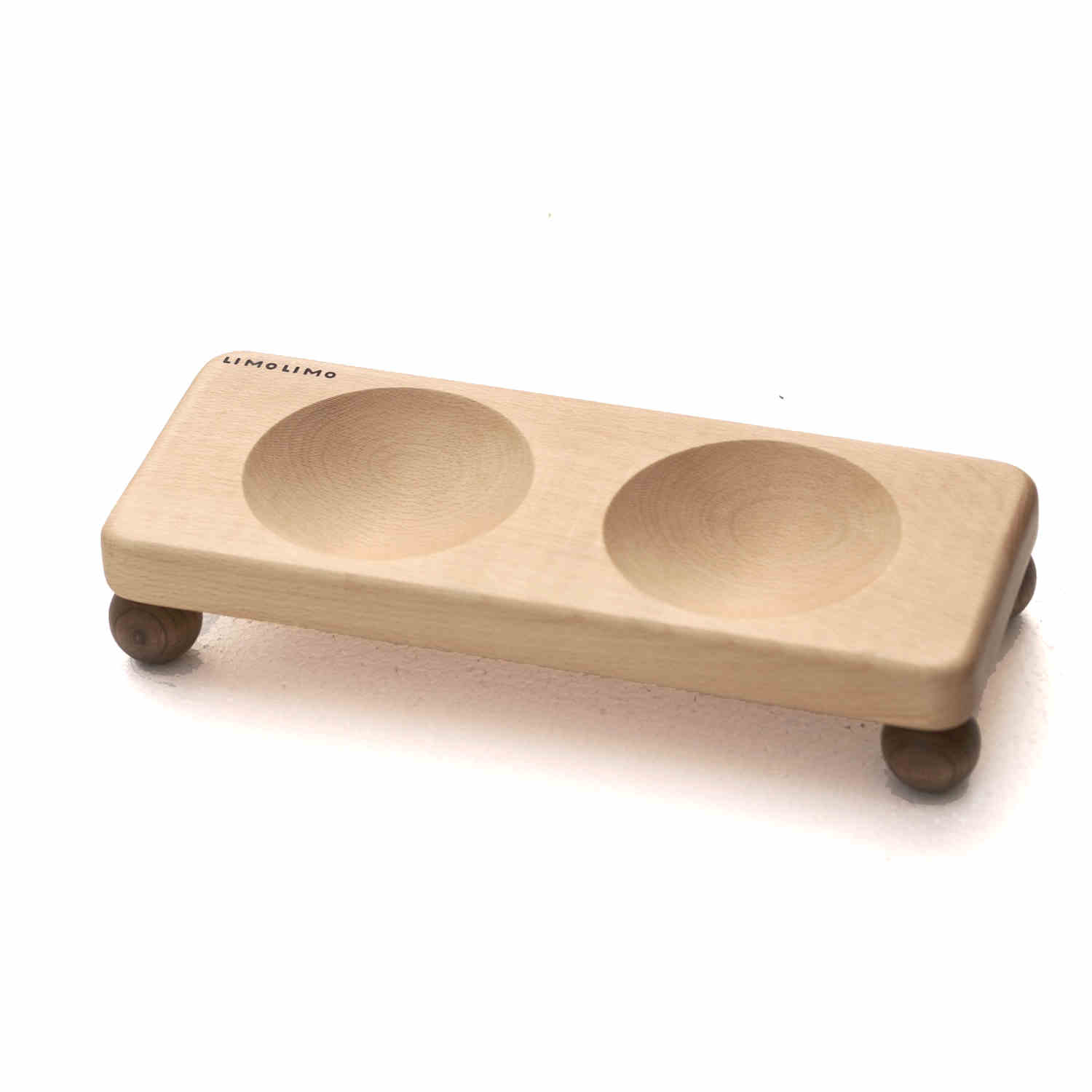 Pet Solid Wood Ceramic Feeding Bowl Suit