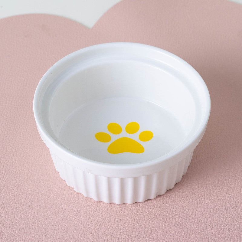 Tall Diagonal Ceramic Double Pet Water And Food Bowl Supplies