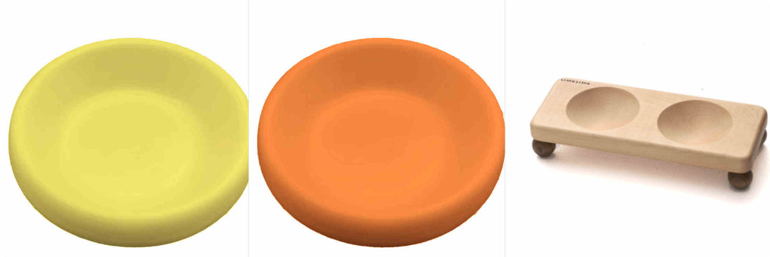 Pet Solid Wood Ceramic Feeding Bowl Suit
