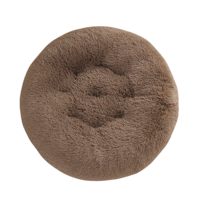 Round Plush Pet Bed Mat Warm Comfortable Sleep Cushion