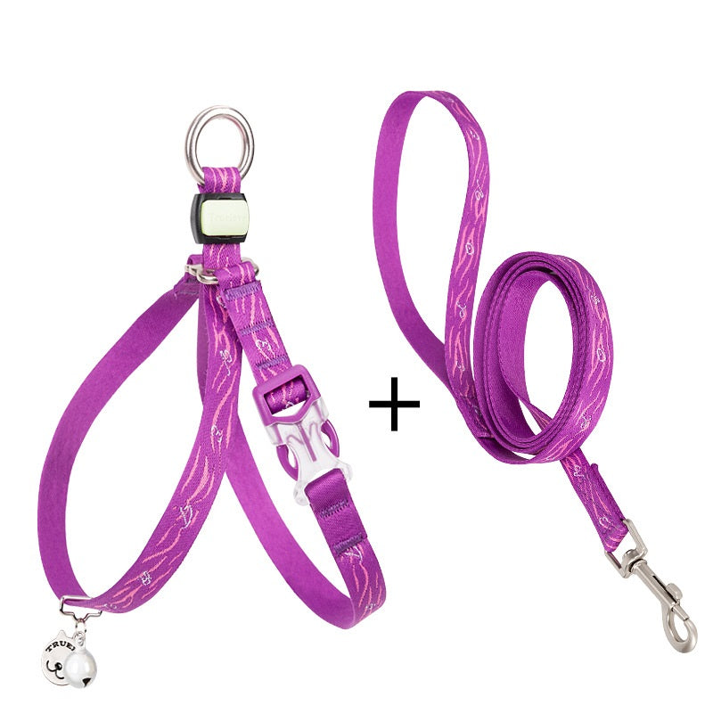 Pet Bell Chest Harness Vest Leash Walking Set
