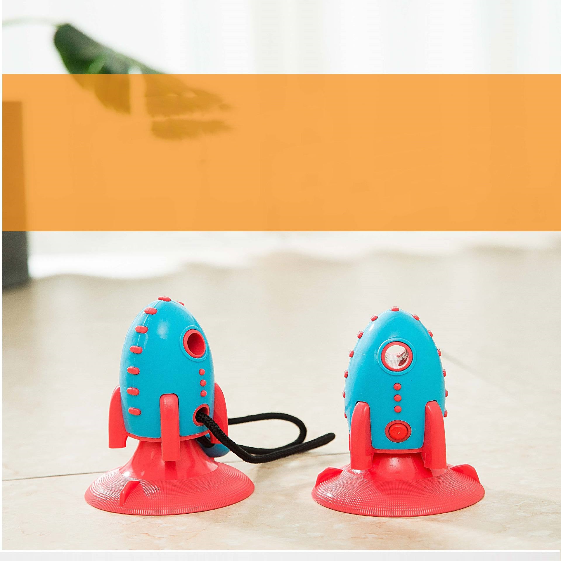 Rocket Pet Food Dispensing Bite Resistant Interactive Toy