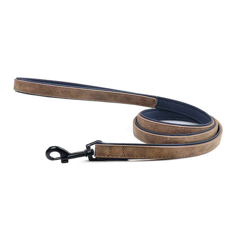 Pet Leather Pull Resistant Walking Leash Tool