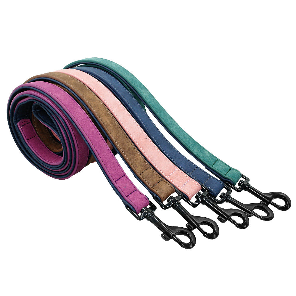 Pet Leather Pull Resistant Walking Leash Tool