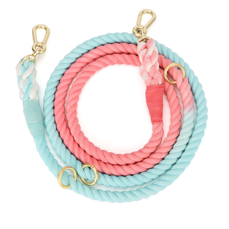 Gradient Rainbow Pet Traction Leash Colorful Walking Tool
