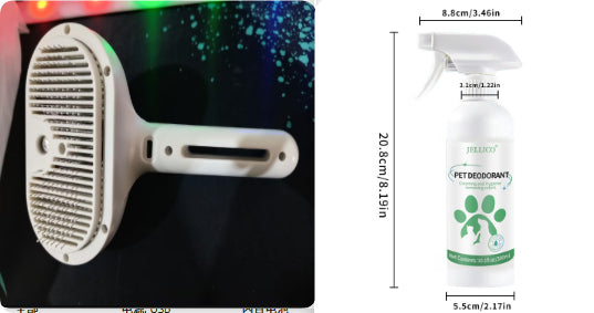 Self Cleaning Pet Grooming Comb Hair Removal Brush With Mist Feature