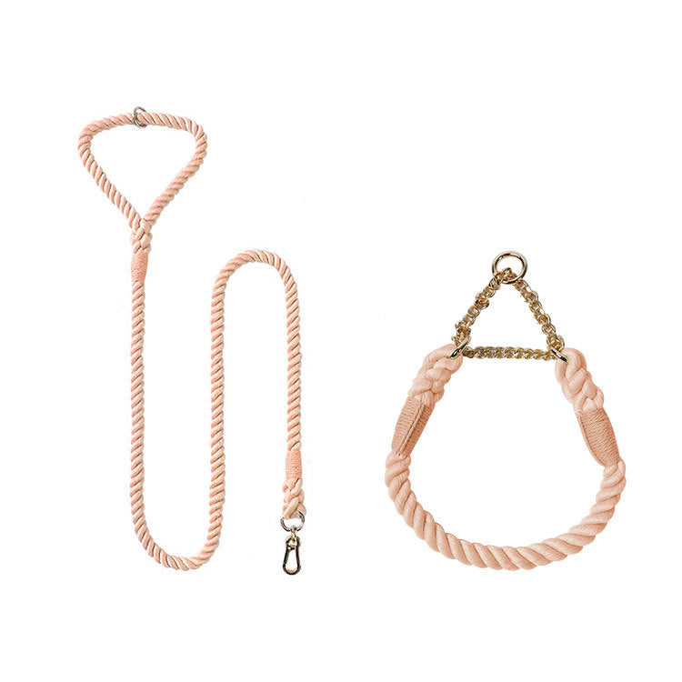 Woven Cotton Pet Collar And Leash Set Walking Tool