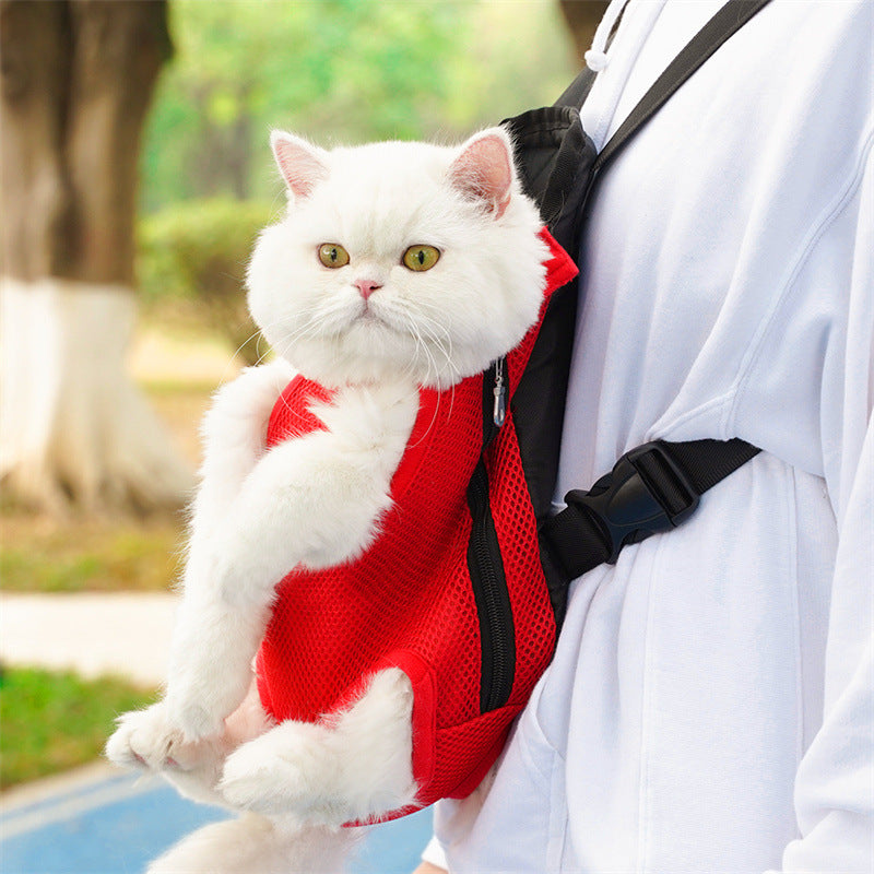 Breathable Portable Pet Backpack Mesh Travel Carrier Bag