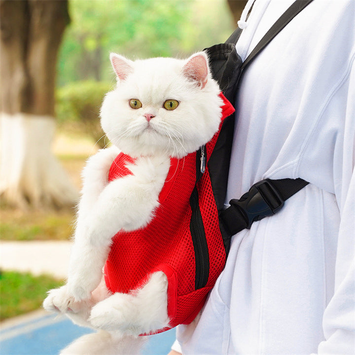 Breathable Portable Pet Backpack Mesh Travel Carrier Bag