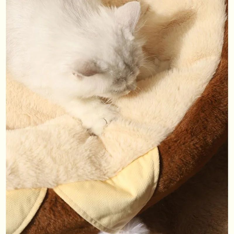 Round Pet Bed Sofa Cushion Soft Warm Deep Sleep Mattress