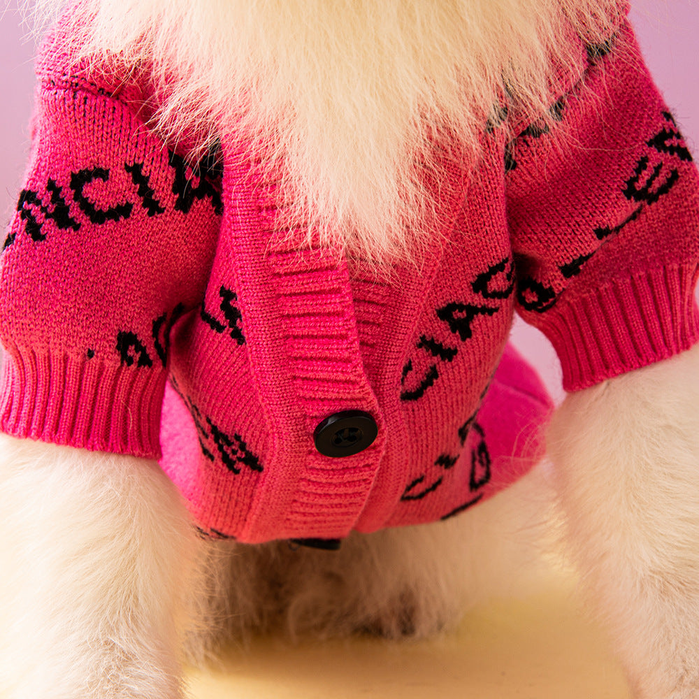 Autumn Winter Thick Pet Cardigan Sweater Warm Clothes