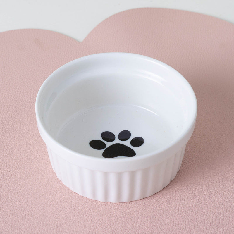 Tall Diagonal Ceramic Double Pet Water And Food Bowl Supplies