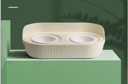 Ceramic Pet Food Bowl With Cervical Spine Support Bow