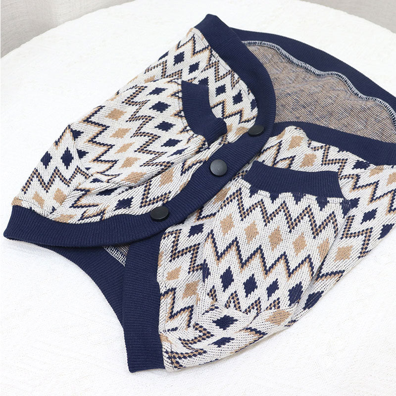 Fashion Short Knitted Pet Cardigan Warm Clothing