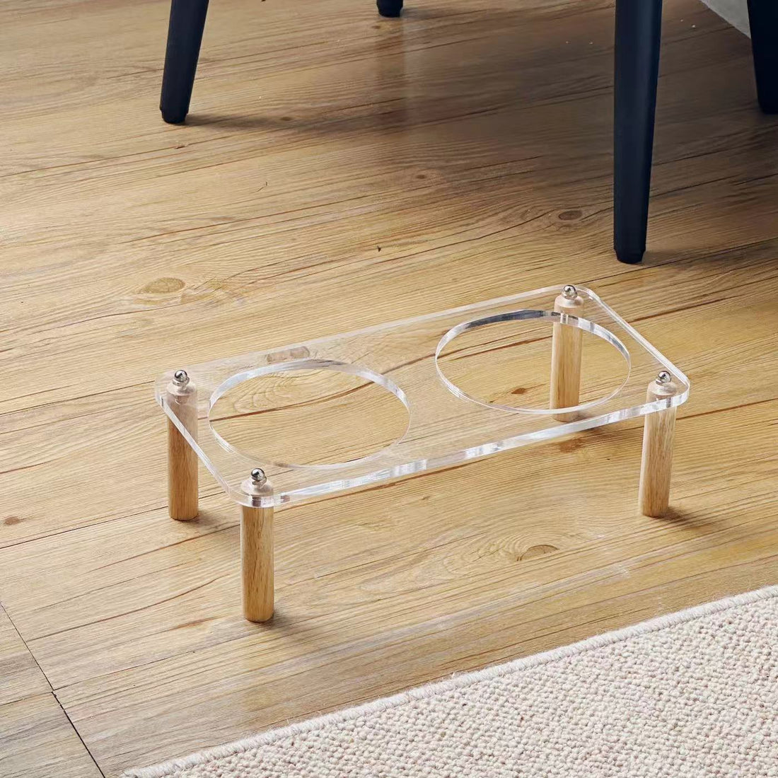 Anti Tumble Ceramic Double Bowl Pet Feeder With Elevated Stand