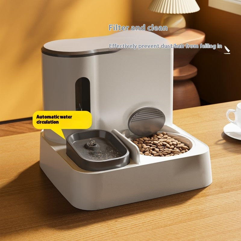 Automatic Pet Feeder And Water Dispenser Double Bowl Integrated System