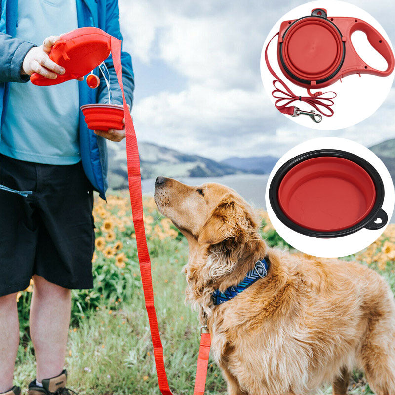 Pet 3 In 1 Outdoor Walking Water Bottle Leash Tool