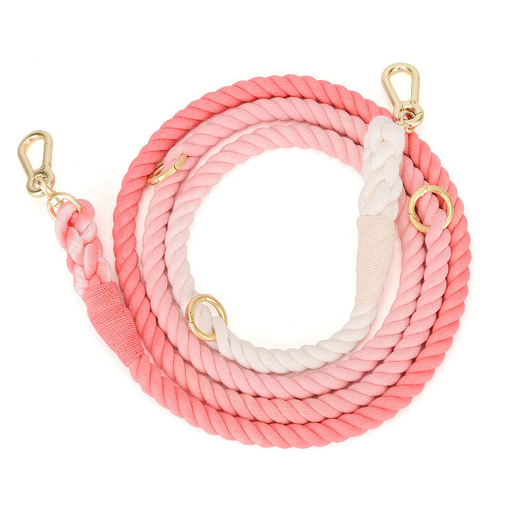 Gradient Rainbow Pet Traction Leash Colorful Walking Tool