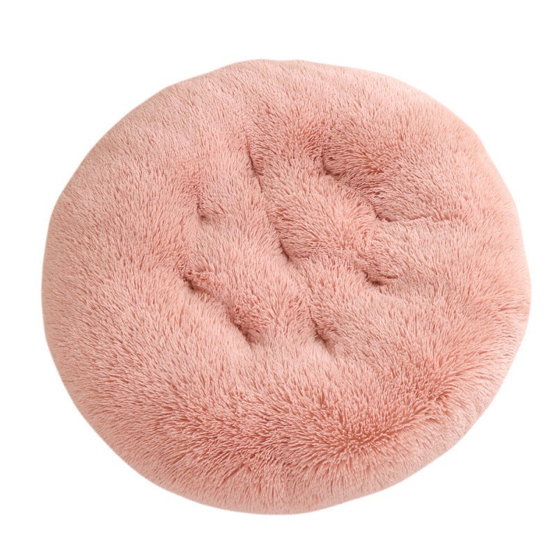 Round Plush Pet Bed Mat Warm Comfortable Sleep Cushion
