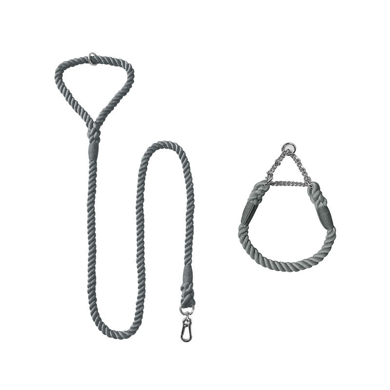 Woven Cotton Pet Collar And Leash Set Walking Tool