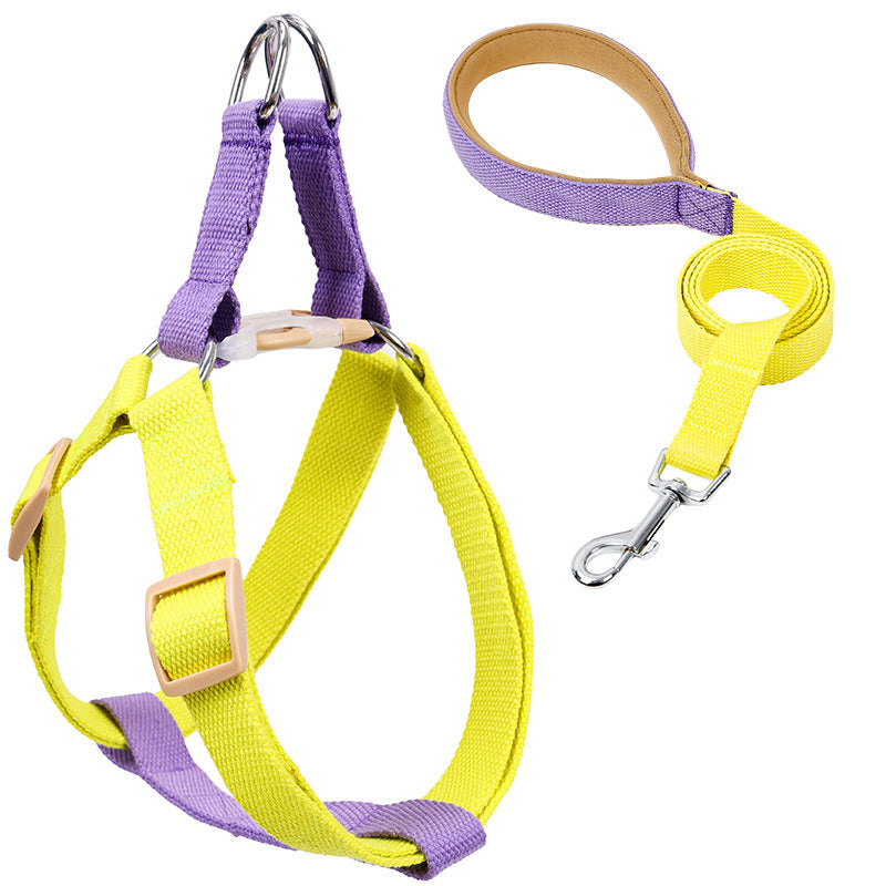 Color Pet Drawstring Vest Style Harness Pet Leash
