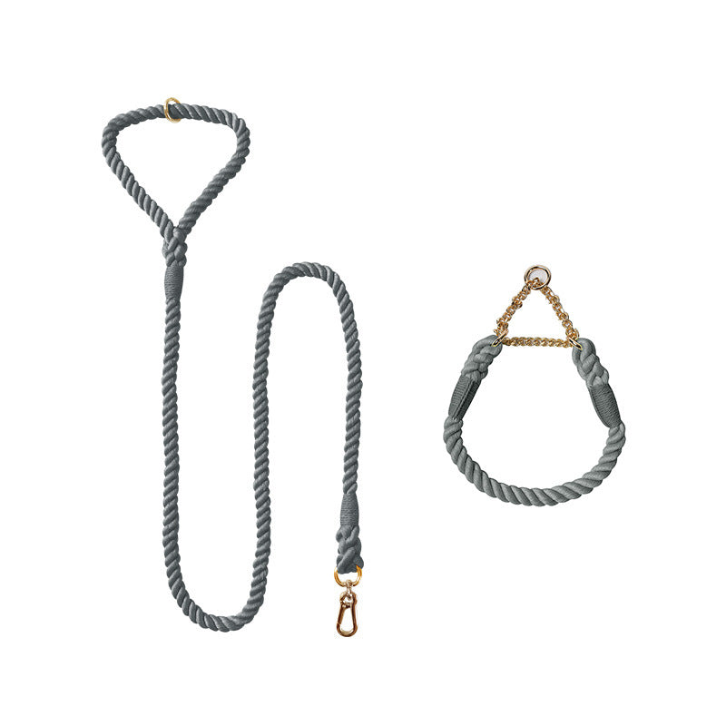 Woven Cotton Pet Collar And Leash Set Walking Tool