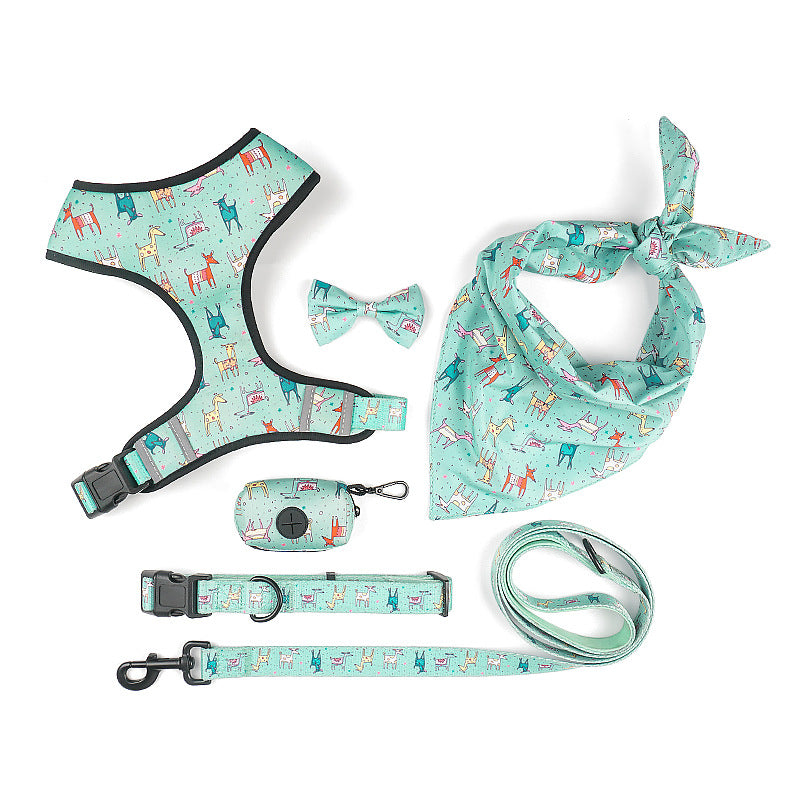 Bow Style Pet Harness Leash Adjustable Control Walking Rope