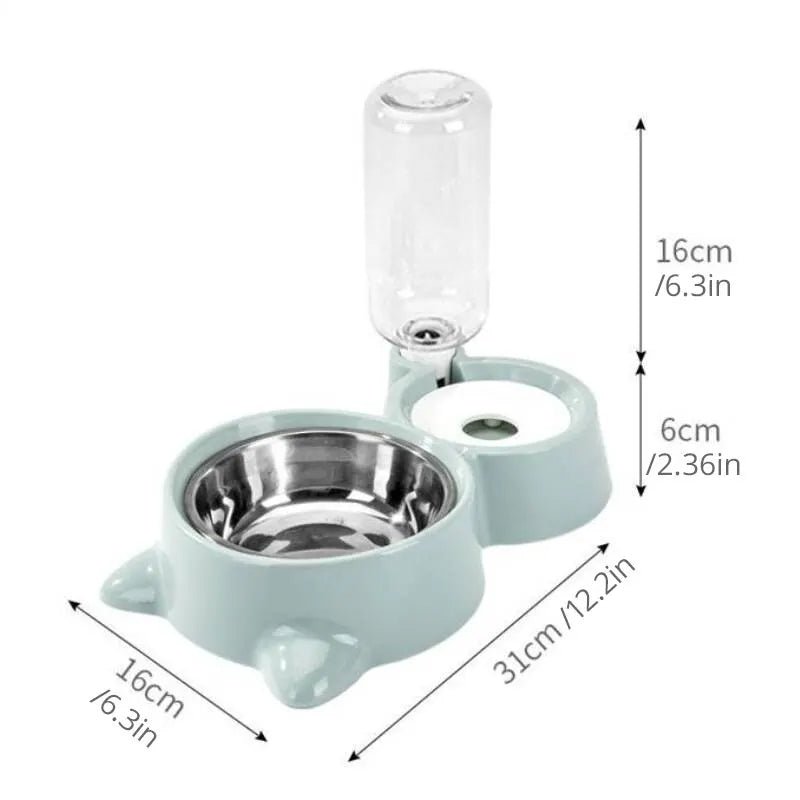 Pet Automatic Gravity Food And Water Dispenser Bowl Suit